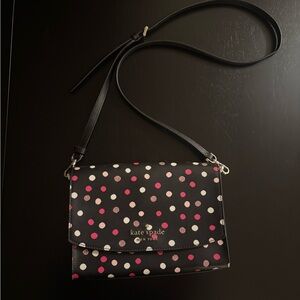 Kate Spade Black and Pink Polka Dot Crossbody Bag